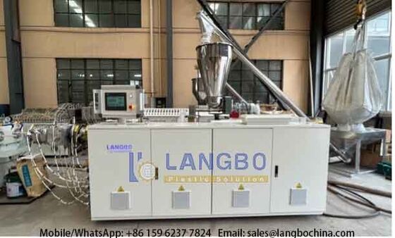50-200mm PVC-U لوله اکستروژن خط با 80/156 55kw گیره باکس یکپارچه و موتور زیمنس