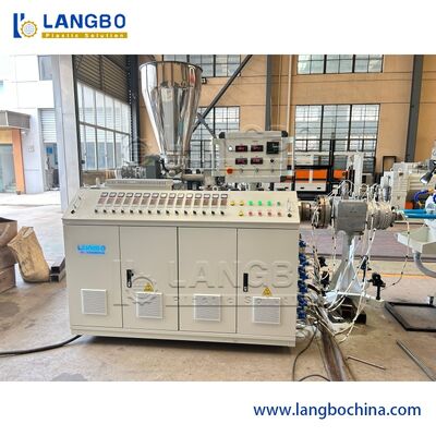 PLC صفحه لمسی PVC لوله خط اکستروژن دو پیچ لوله ساخت ماشین