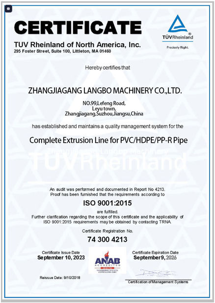 چین Zhangjiagang Langbo Machinery Co. Ltd. گواهینامه ها